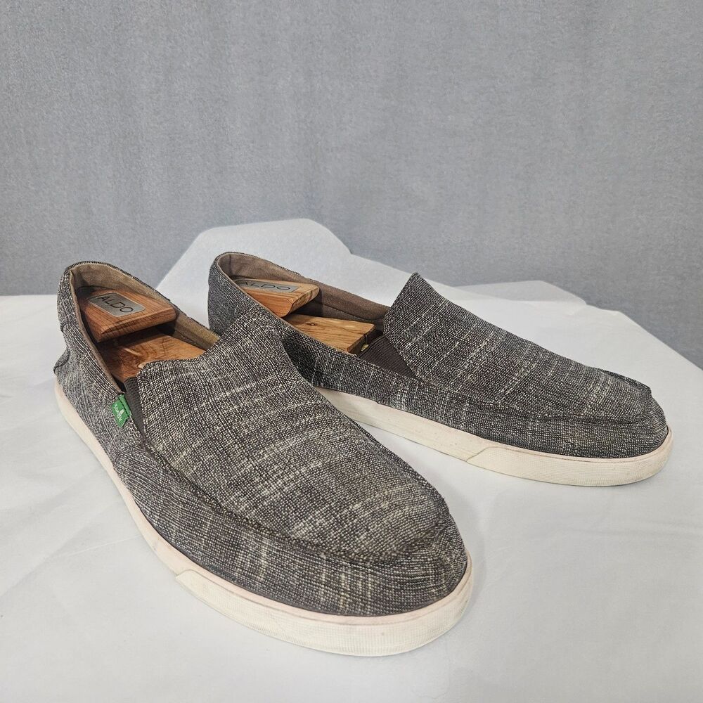 Sanuk Sidewalk Surfer Men's Sz 13 Slip on Loafers Hemp Cotton Blend